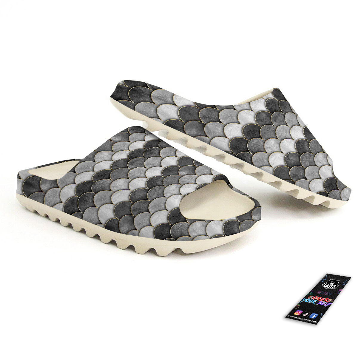 Scales Mermaid Print Pattern Sandals-grizzshop