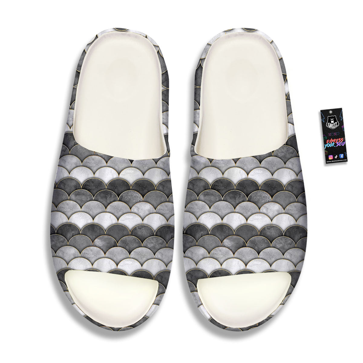 Scales Mermaid Print Pattern Sandals-grizzshop