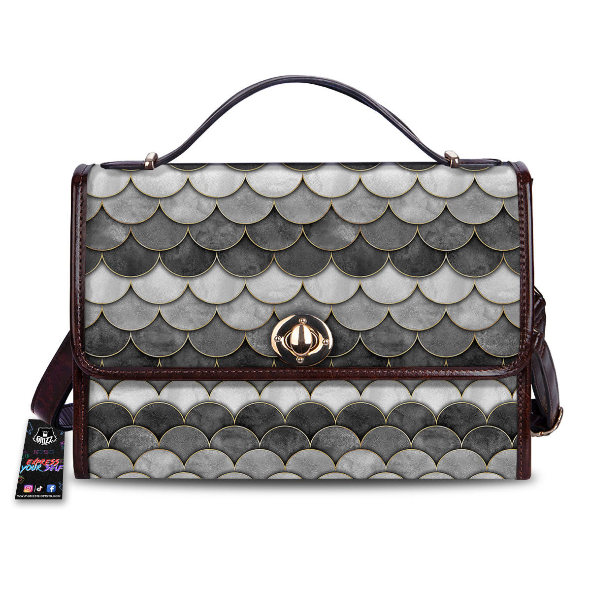 Scales Mermaid Print Pattern Women's Satchel Bag