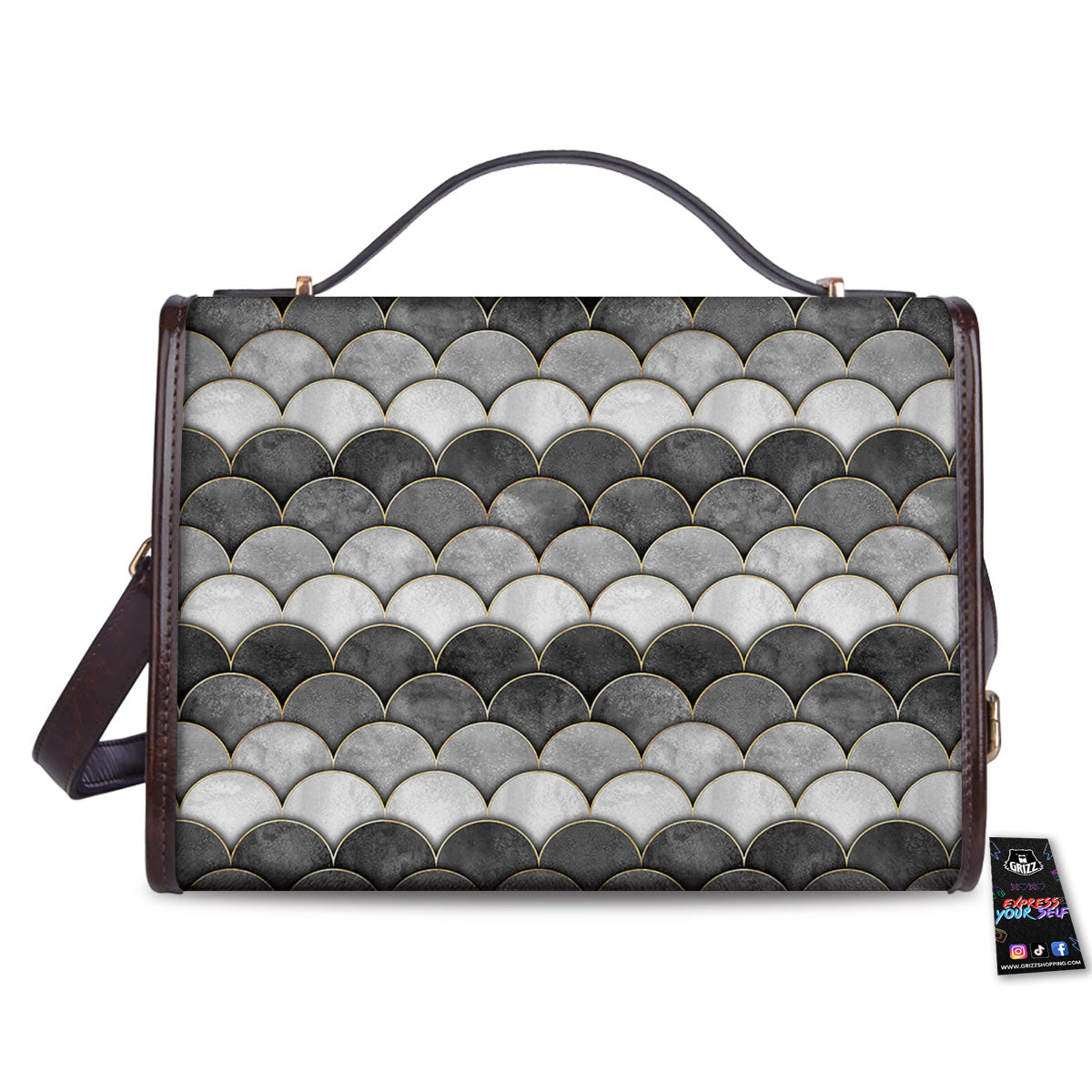 Scales Mermaid Print Pattern Women's Satchel Bag