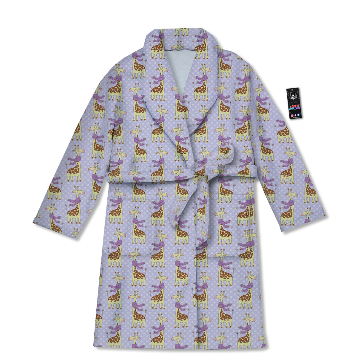 Scarf With Giraffe Print Pattern Bathrobe-grizzshop
