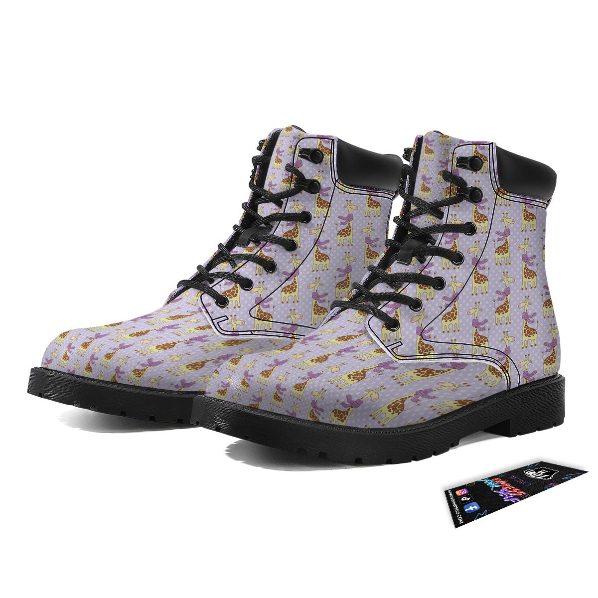 Scarf With Giraffe Print Pattern Boots-grizzshop