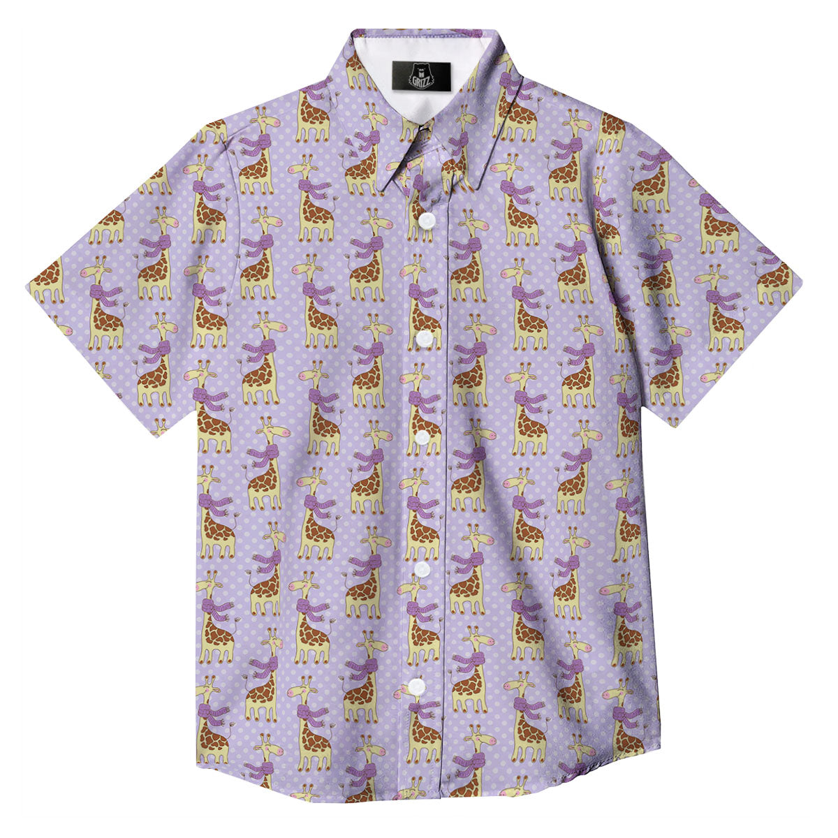 Scarf With Giraffe Print Pattern Button Up Shirt-grizzshop
