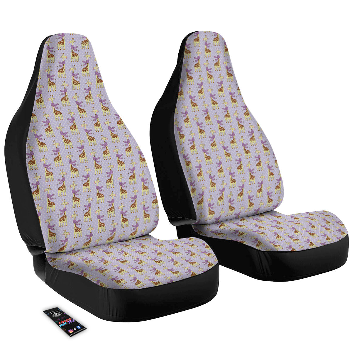 Scarf With Giraffe Print Pattern Car Seat Covers-grizzshop