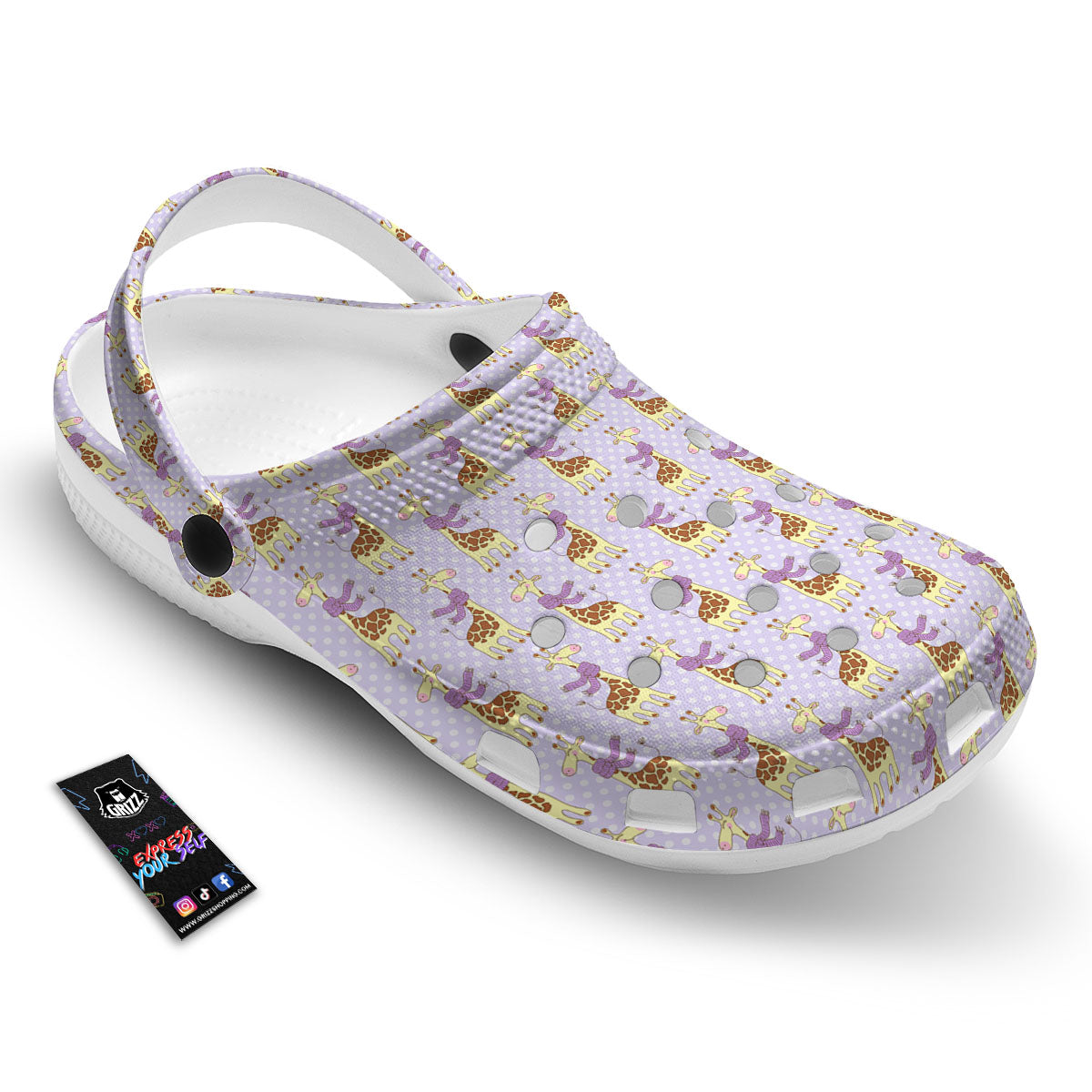 Scarf With Giraffe Print Pattern Clog-grizzshop