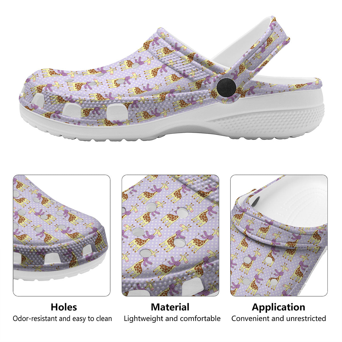 Scarf With Giraffe Print Pattern Clog-grizzshop