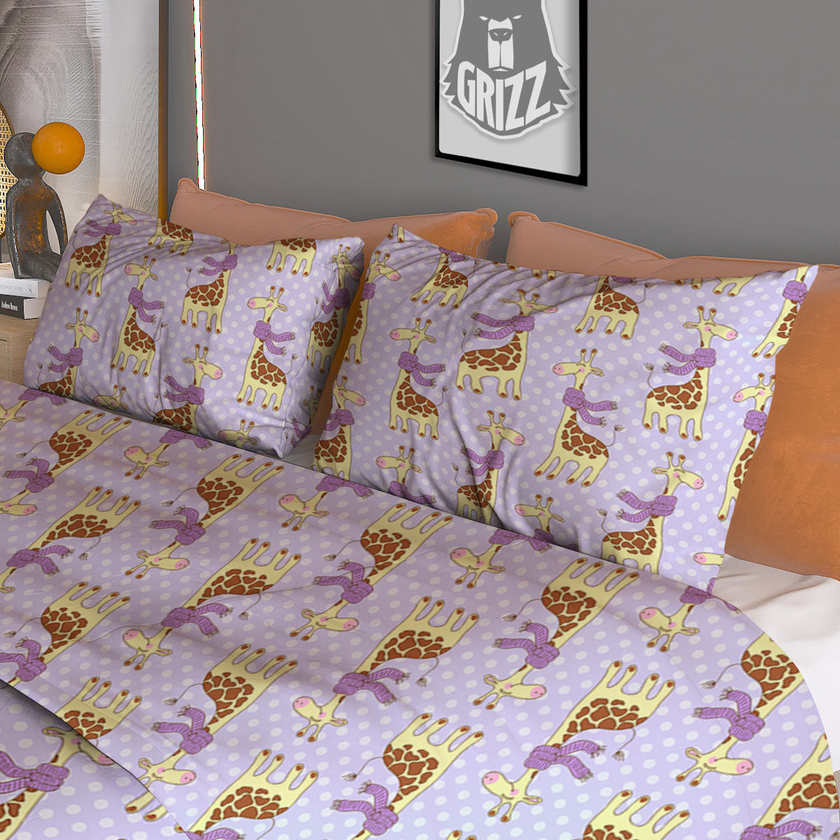Scarf With Giraffe Print Pattern Duvet Cover Bedding Set