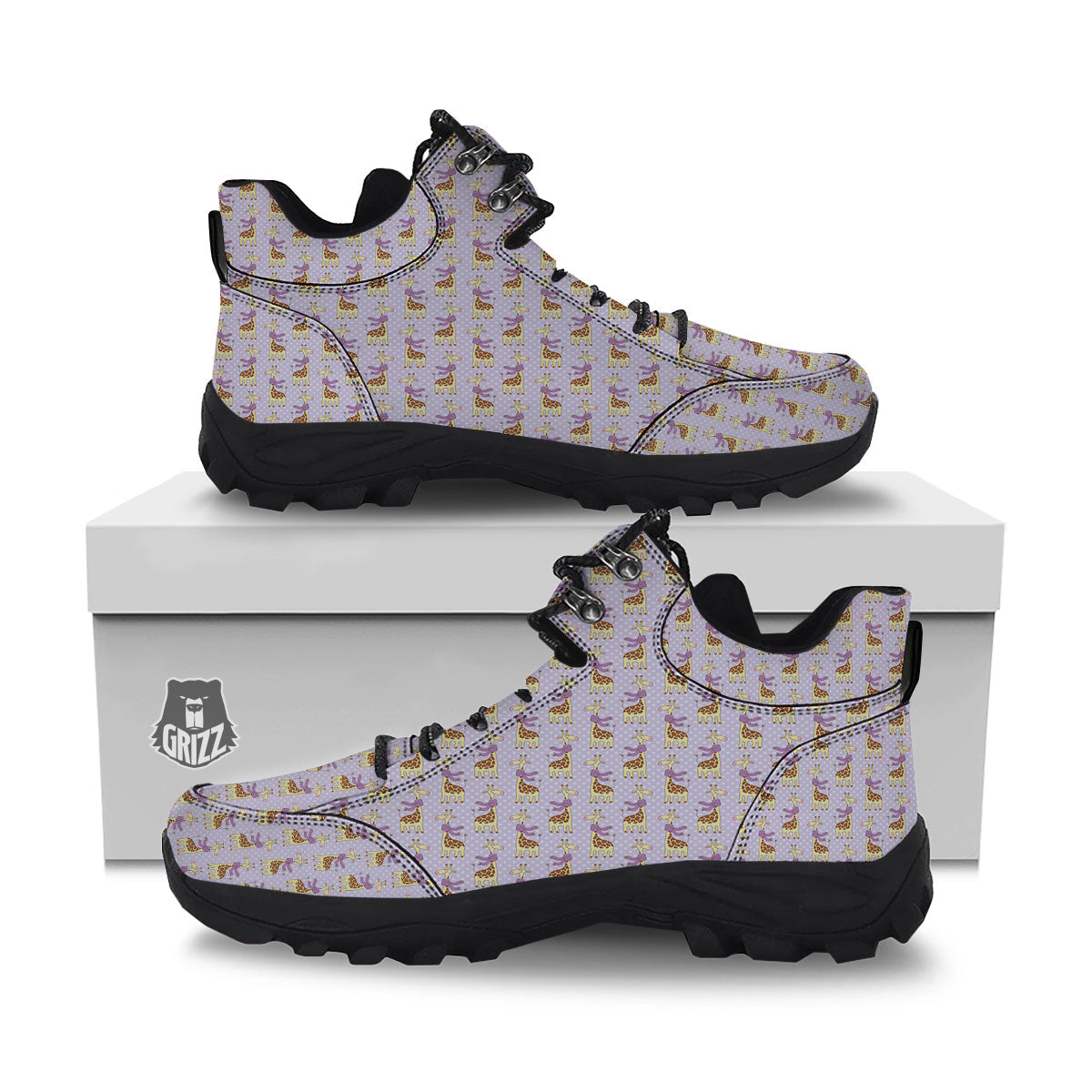 Scarf With Giraffe Print Pattern Hiking Shoes-grizzshop