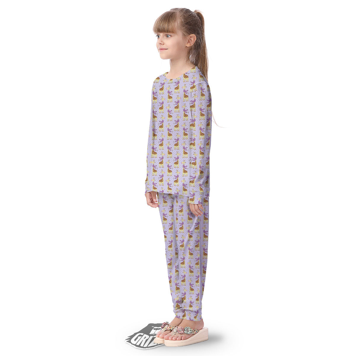 Scarf With Giraffe Print Pattern Kid's Pajamas-grizzshop