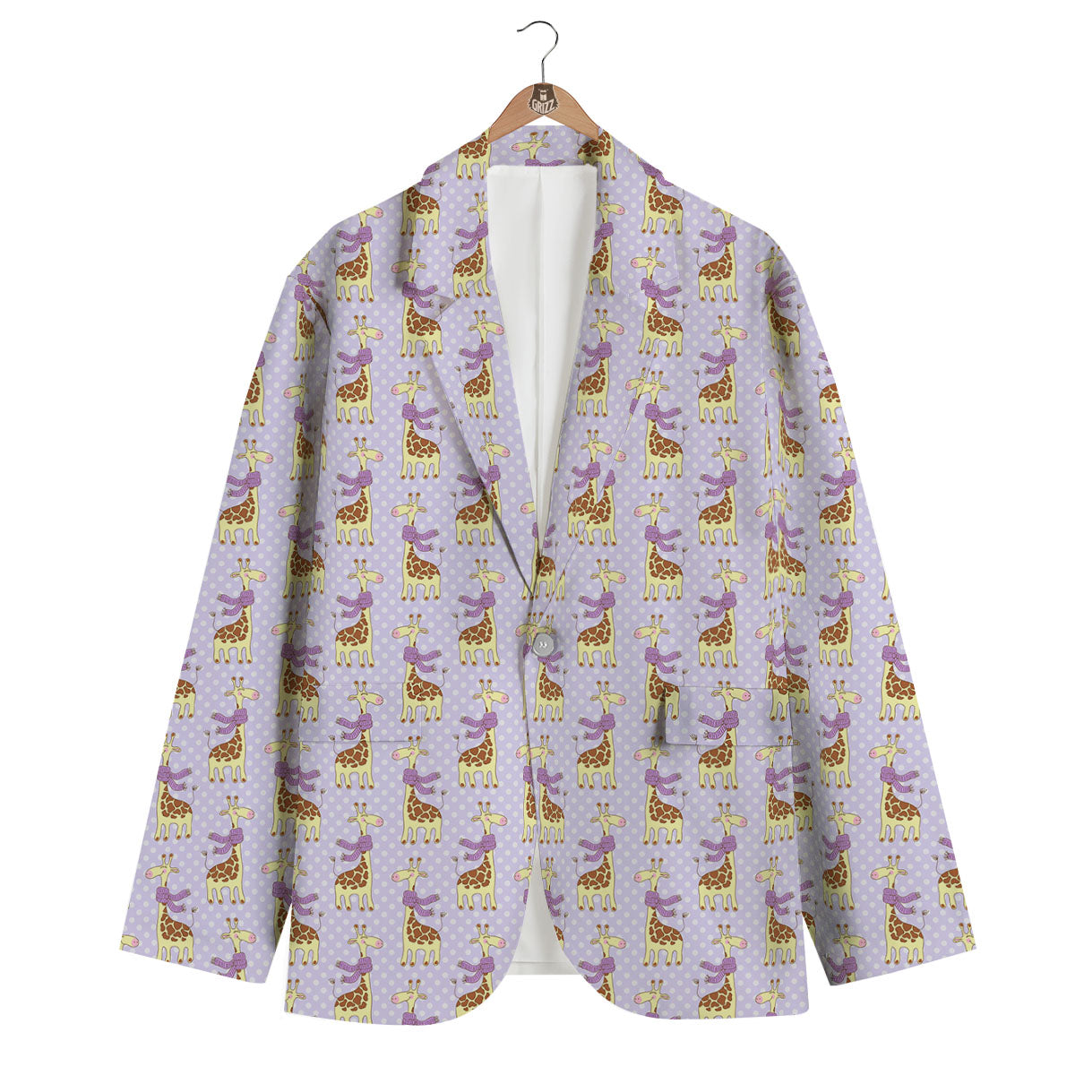 Scarf With Giraffe Print Pattern Men's Blazer-grizzshop