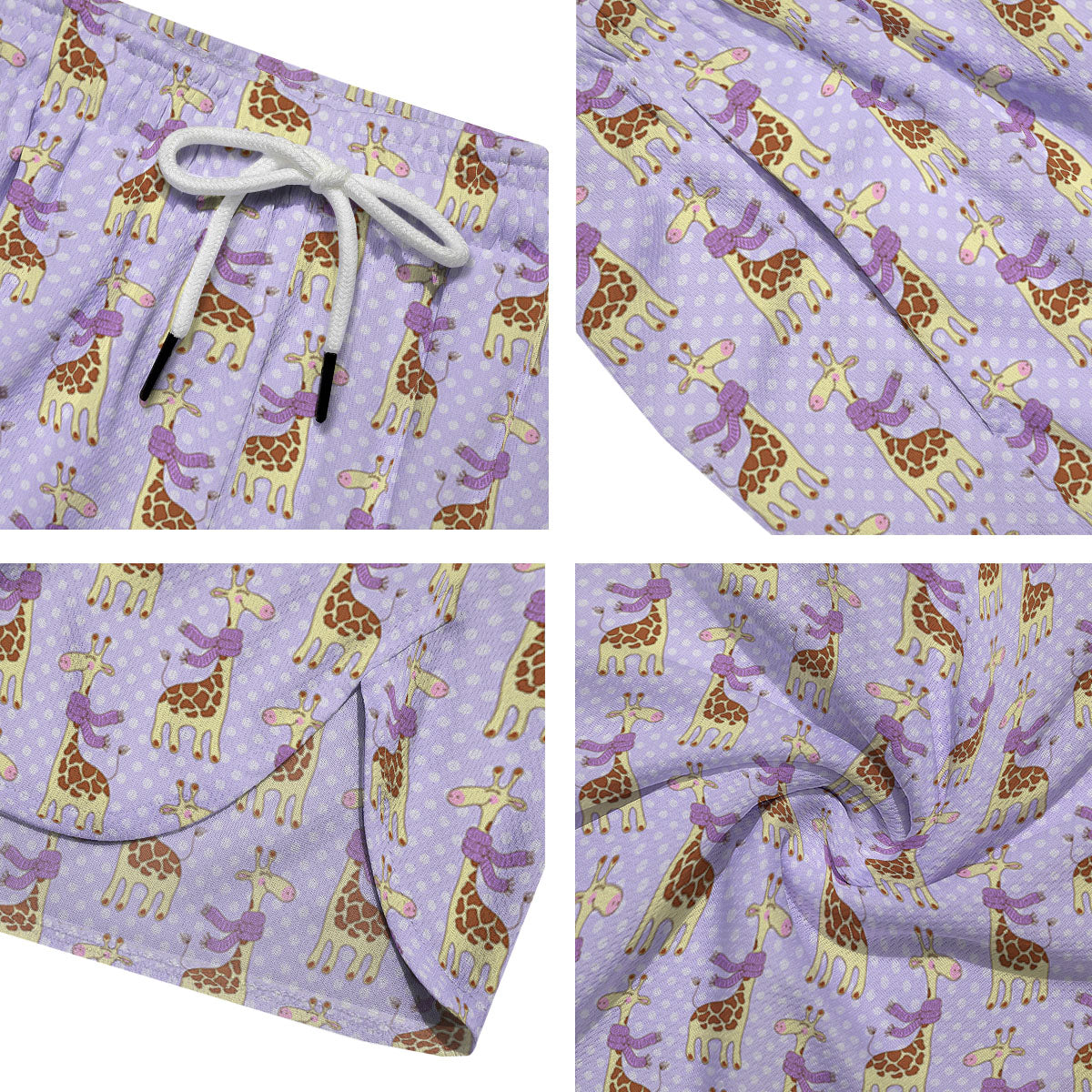 Scarf With Giraffe Print Pattern Men's Running Shorts-grizzshop