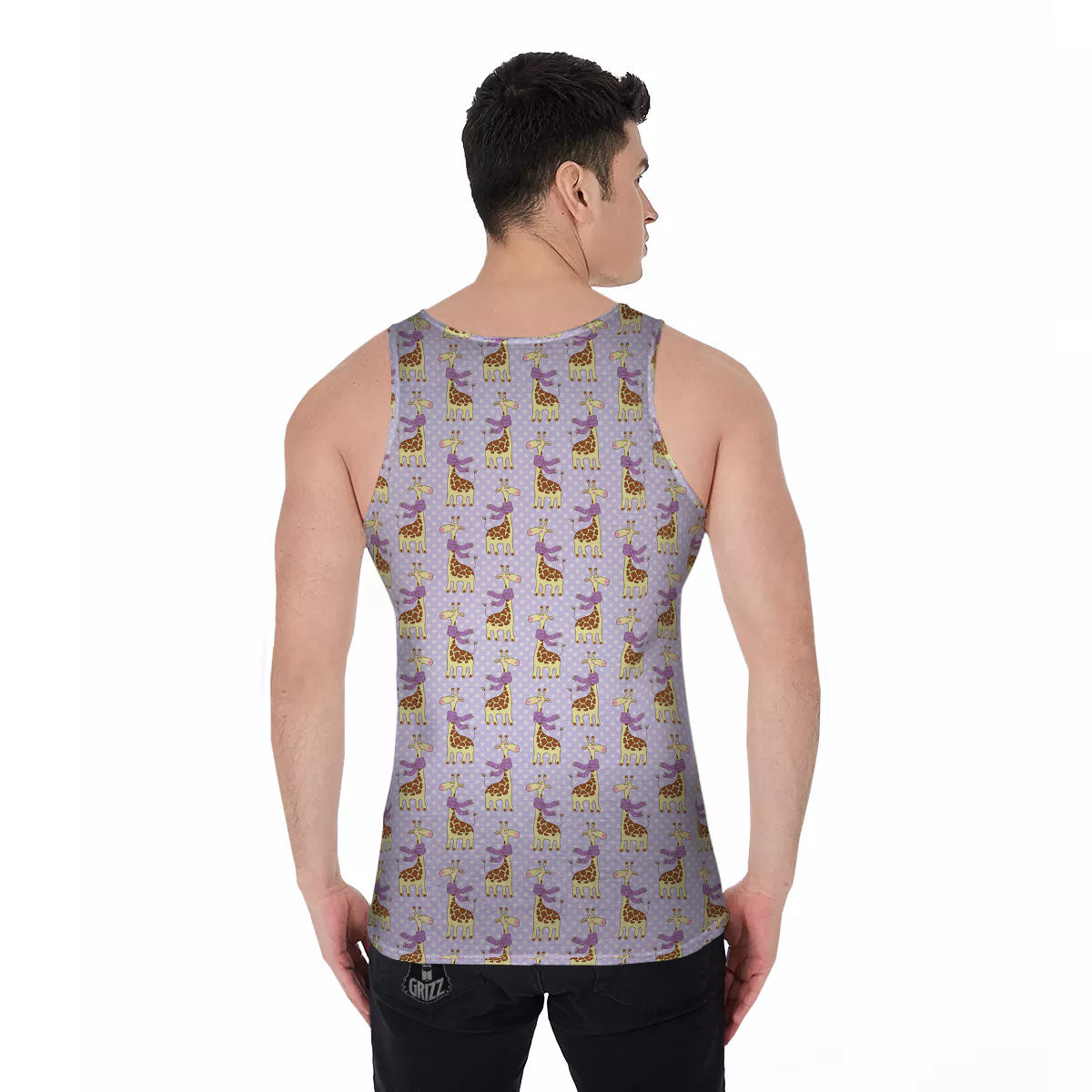 Scarf With Giraffe Print Pattern Men's Tank Top-grizzshop