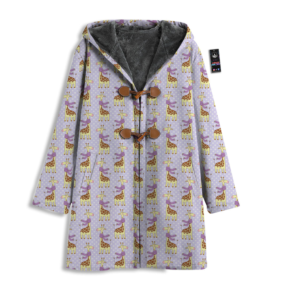 Scarf With Giraffe Print Pattern Men's Windbreaker Jacket-grizzshop