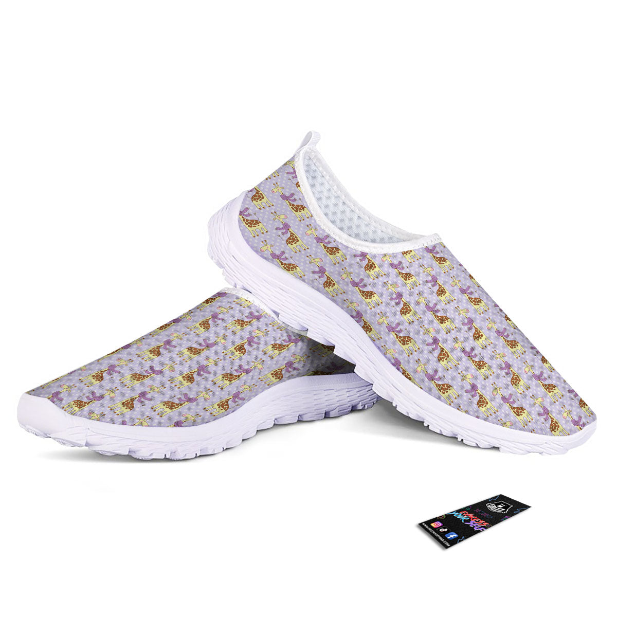 Scarf With Giraffe Print Pattern Nurse Shoes-grizzshop