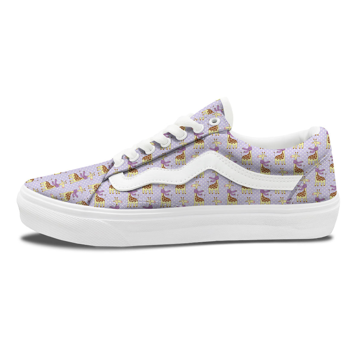 Scarf With Giraffe Print Pattern Skate Shoes-grizzshop