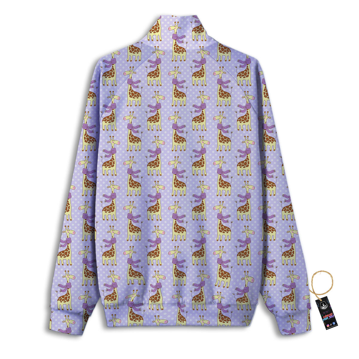 Scarf With Giraffe Print Pattern Track Jacket-grizzshop