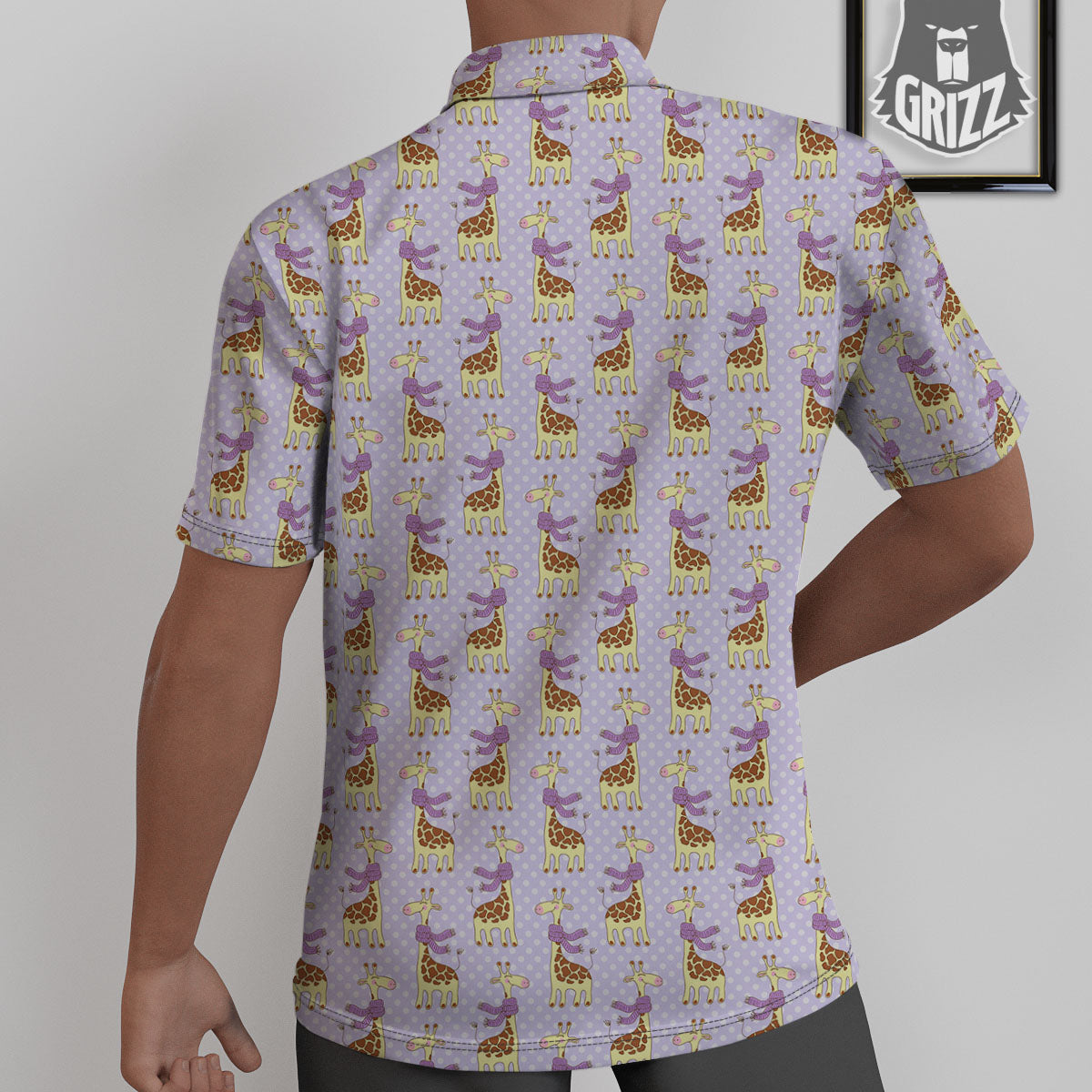 Scarf With Giraffe Print Pattern Untucked Shirts-grizzshop