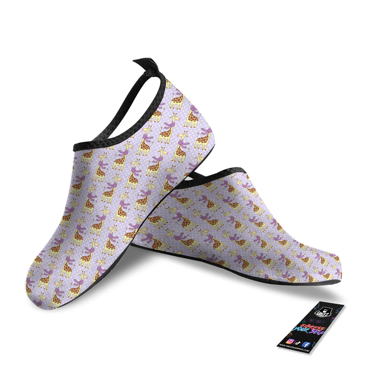 Scarf With Giraffe Print Pattern Water Shoes-grizzshop