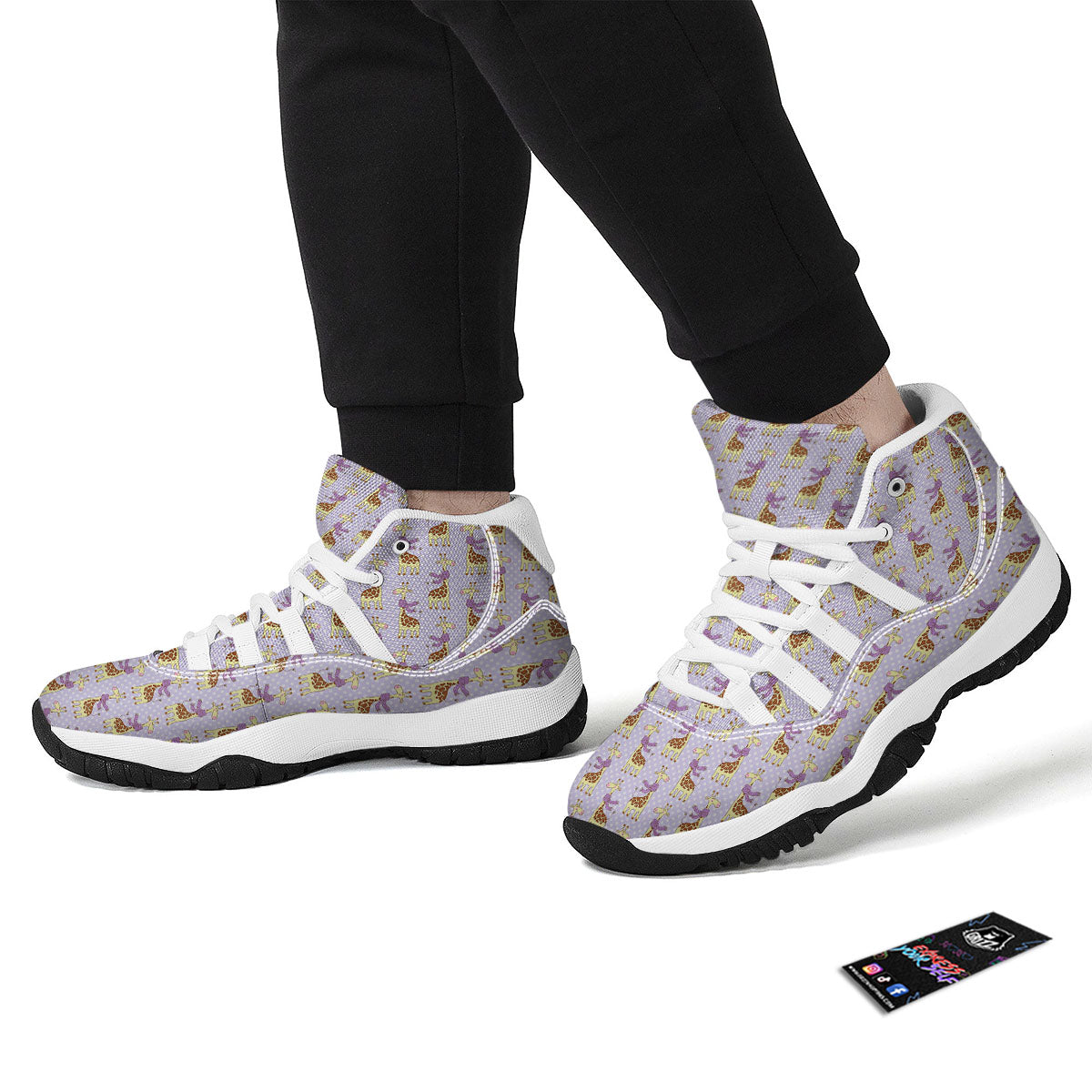 Scarf With Giraffe Print Pattern White Bball Shoes-grizzshop