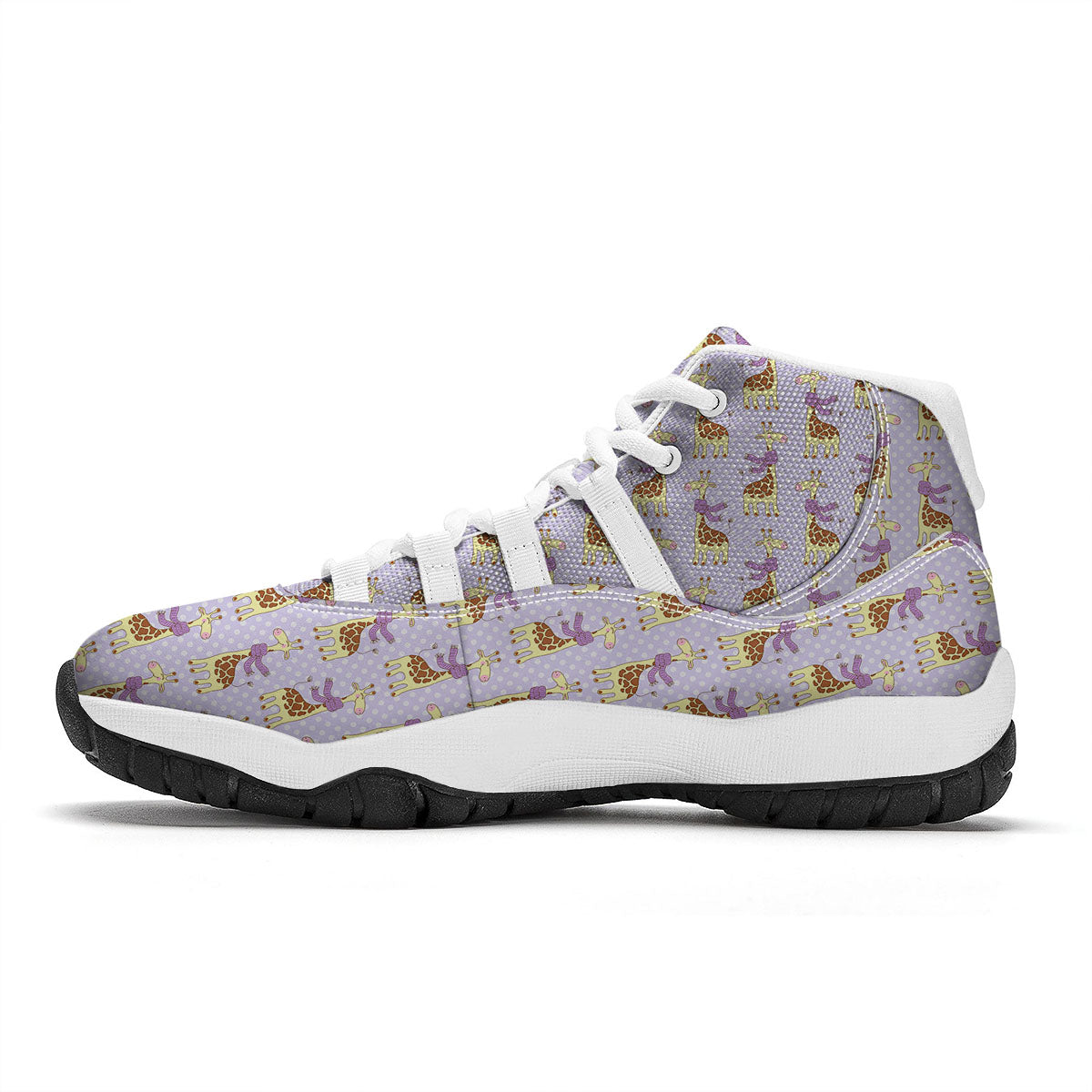Scarf With Giraffe Print Pattern White Bball Shoes-grizzshop