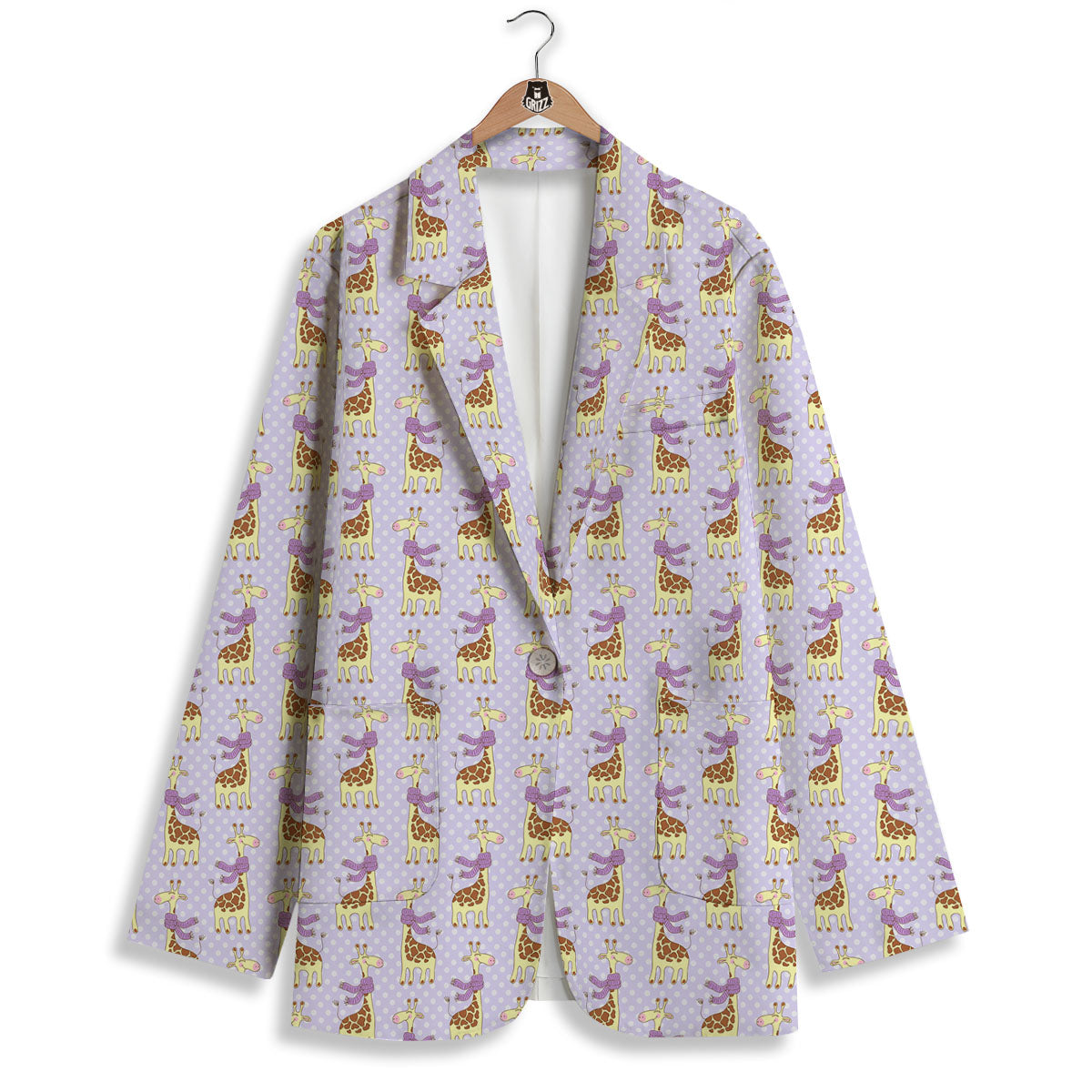 Scarf With Giraffe Print Pattern Women's Blazer-grizzshop