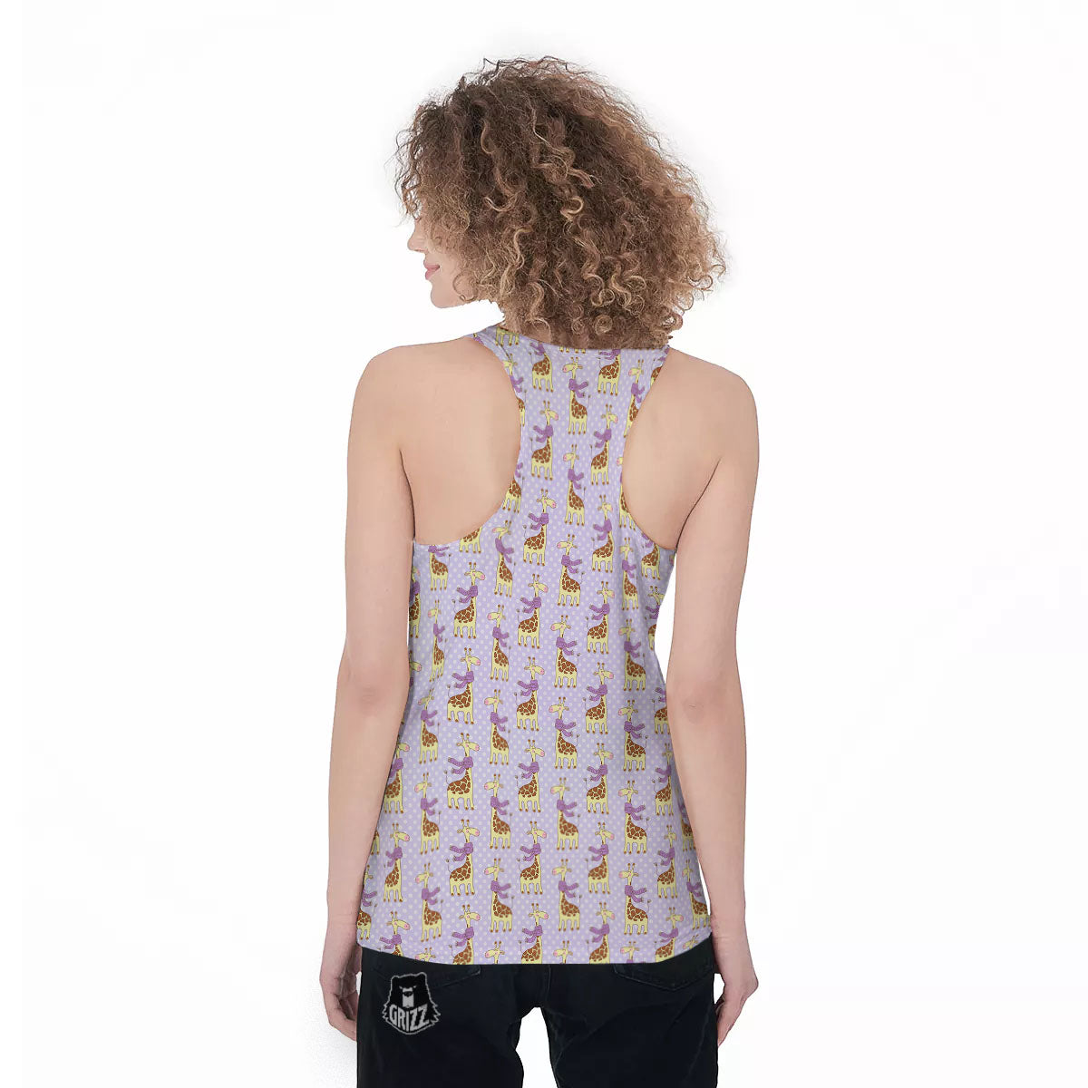 Scarf With Giraffe Print Pattern Women's Racerback Tank Top-grizzshop