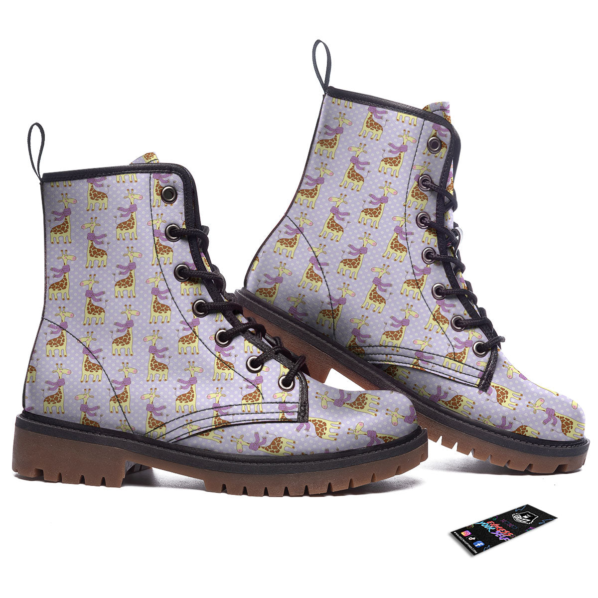 Scarf With Giraffe Print Pattern Work Boots-grizzshop