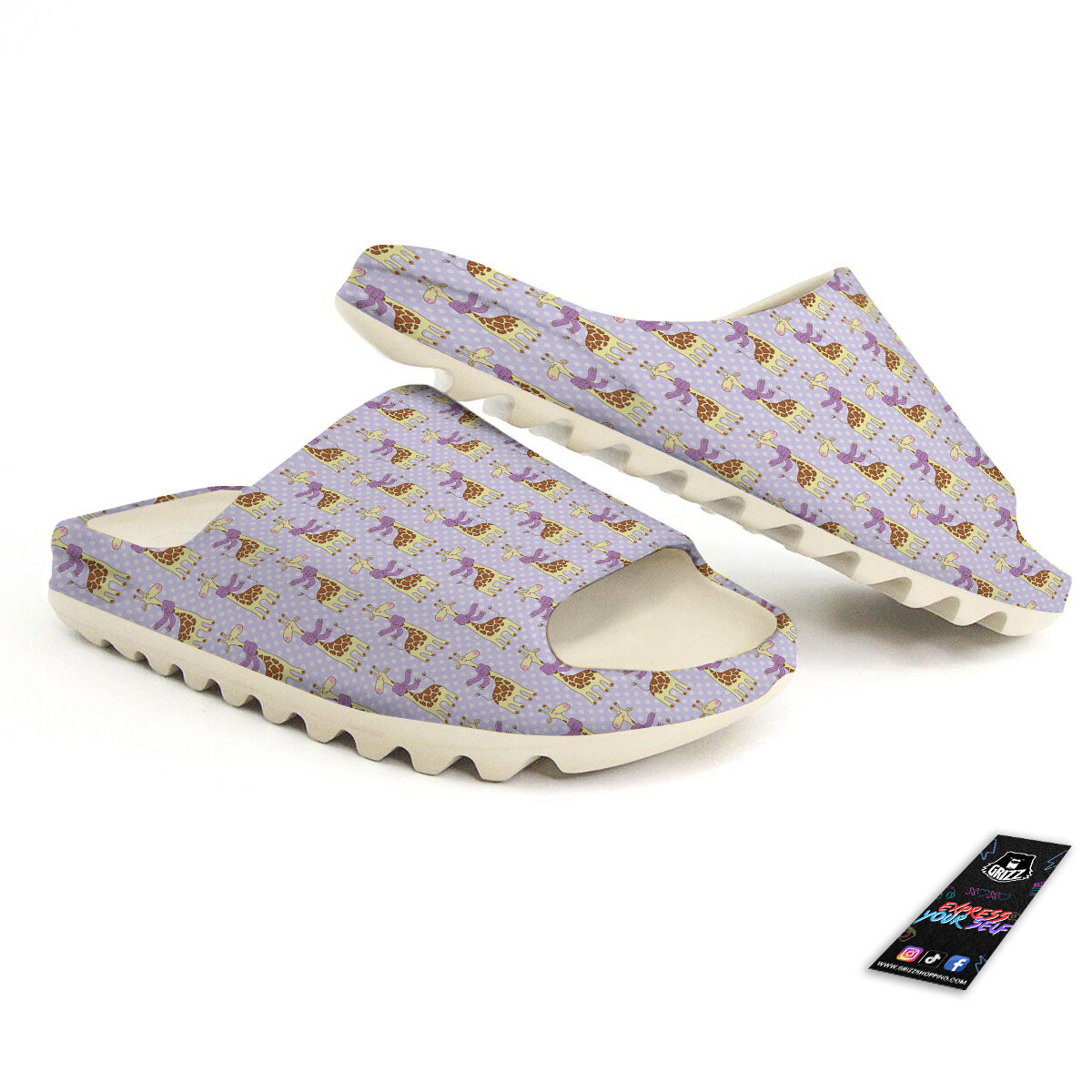 Scarf With Giraffe Print Pattern Sandals-grizzshop