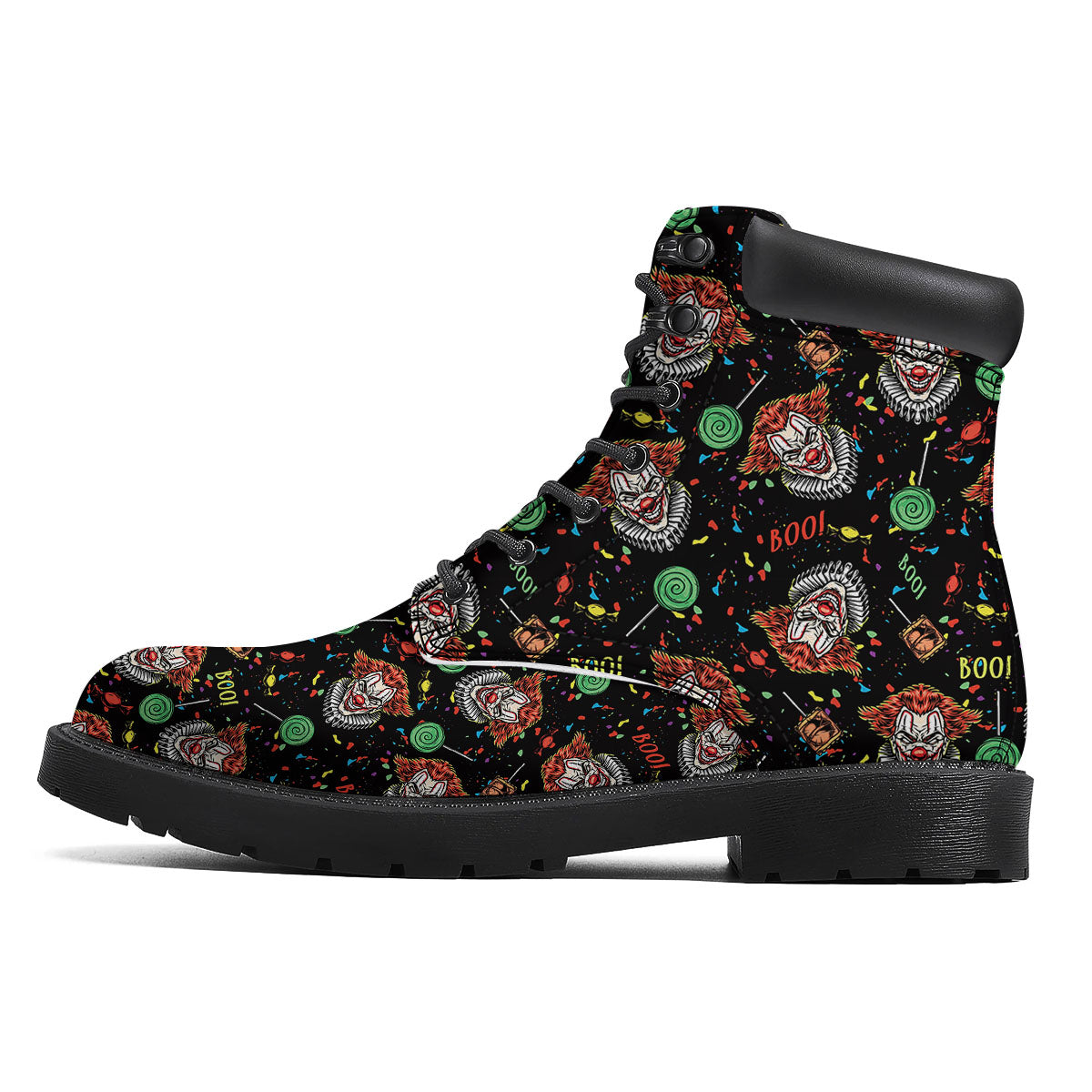 Scary Clown Halloween Print Pattern Boots-grizzshop