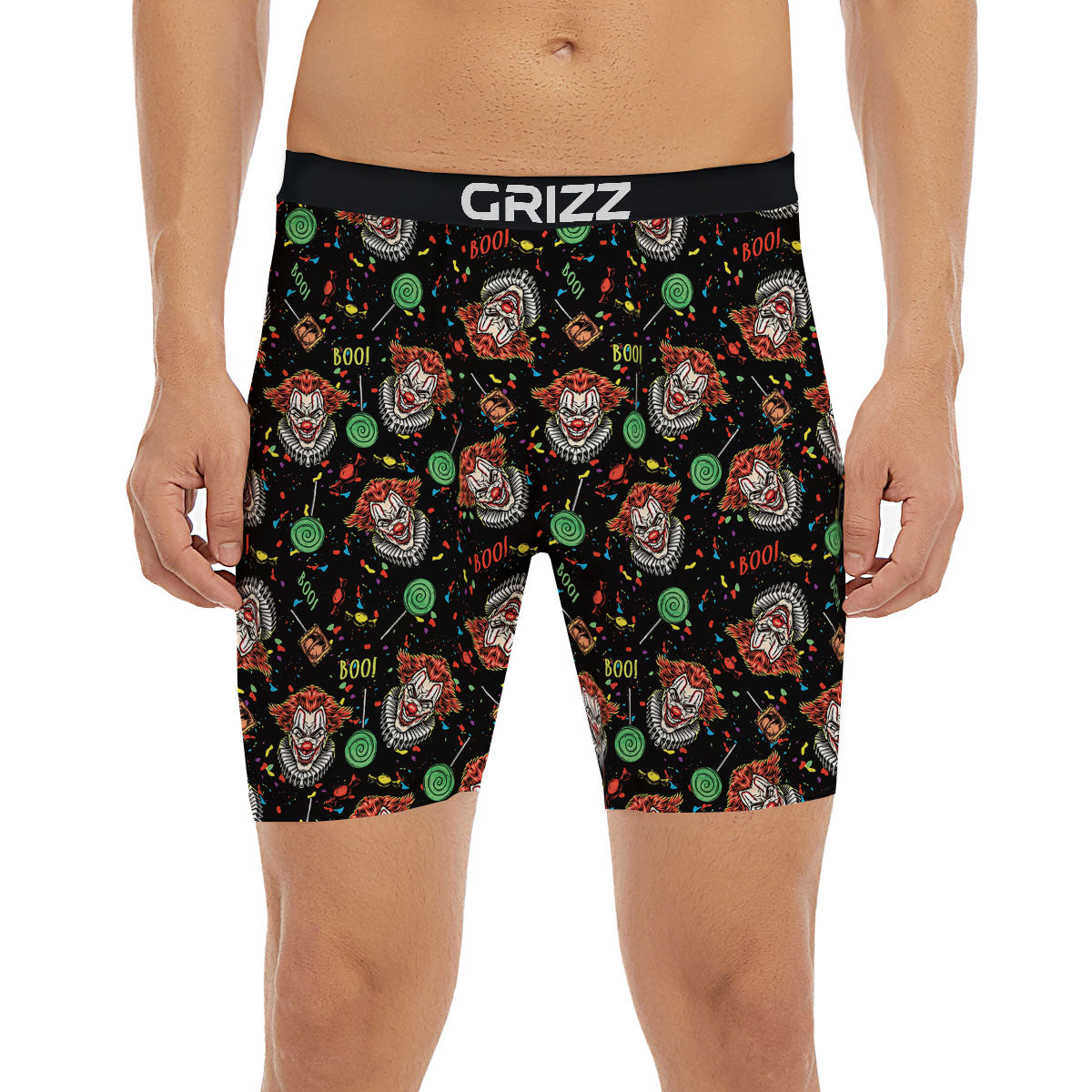 Scary Clown Halloween Print Pattern Boxer Briefs-grizzshop