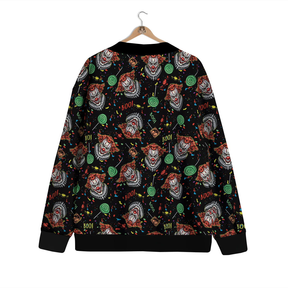 Scary Clown Halloween Print Pattern Cardigan-grizzshop