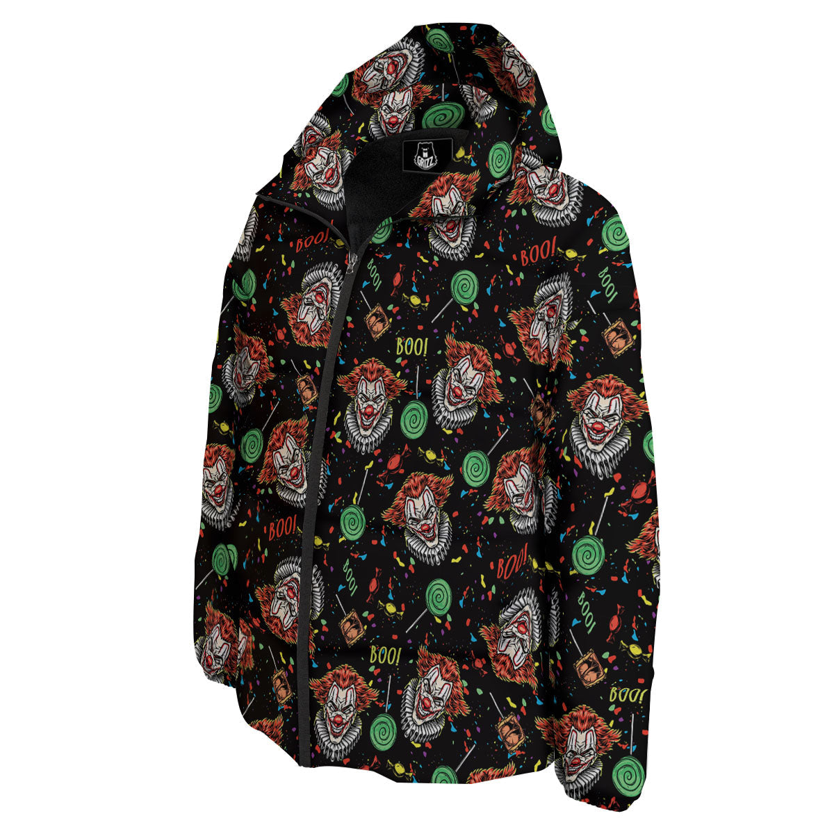 Scary Clown Halloween Print Pattern Down Jacket-grizzshop