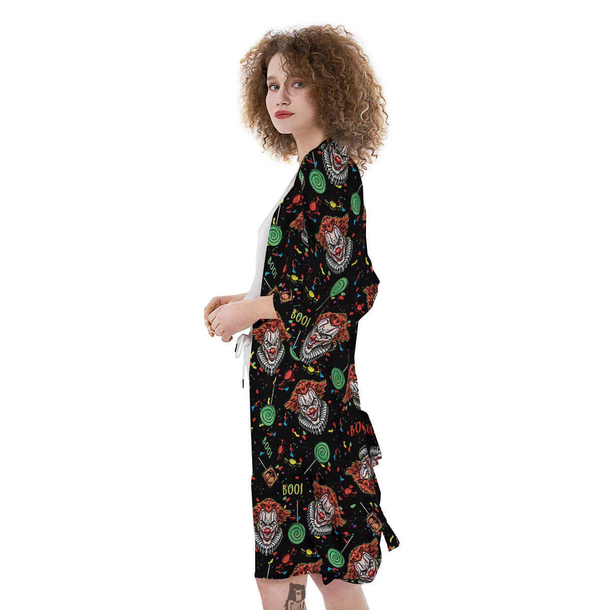 Scary Clown Halloween Print Pattern Kimono-grizzshop