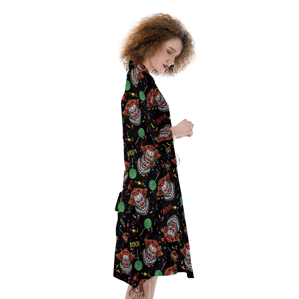 Scary Clown Halloween Print Pattern Kimono-grizzshop
