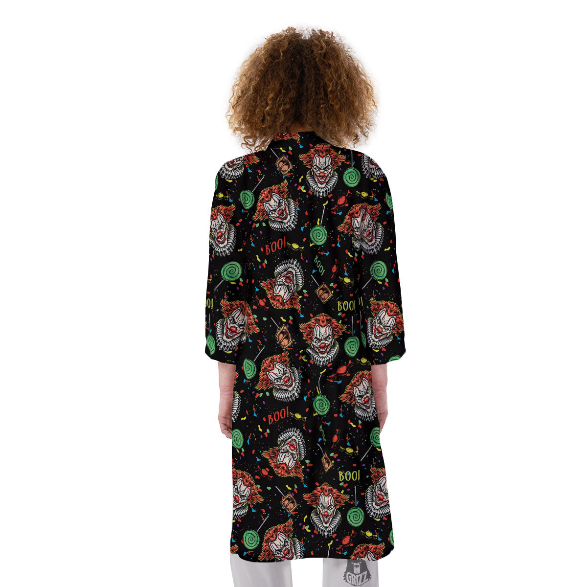 Scary Clown Halloween Print Pattern Kimono-grizzshop