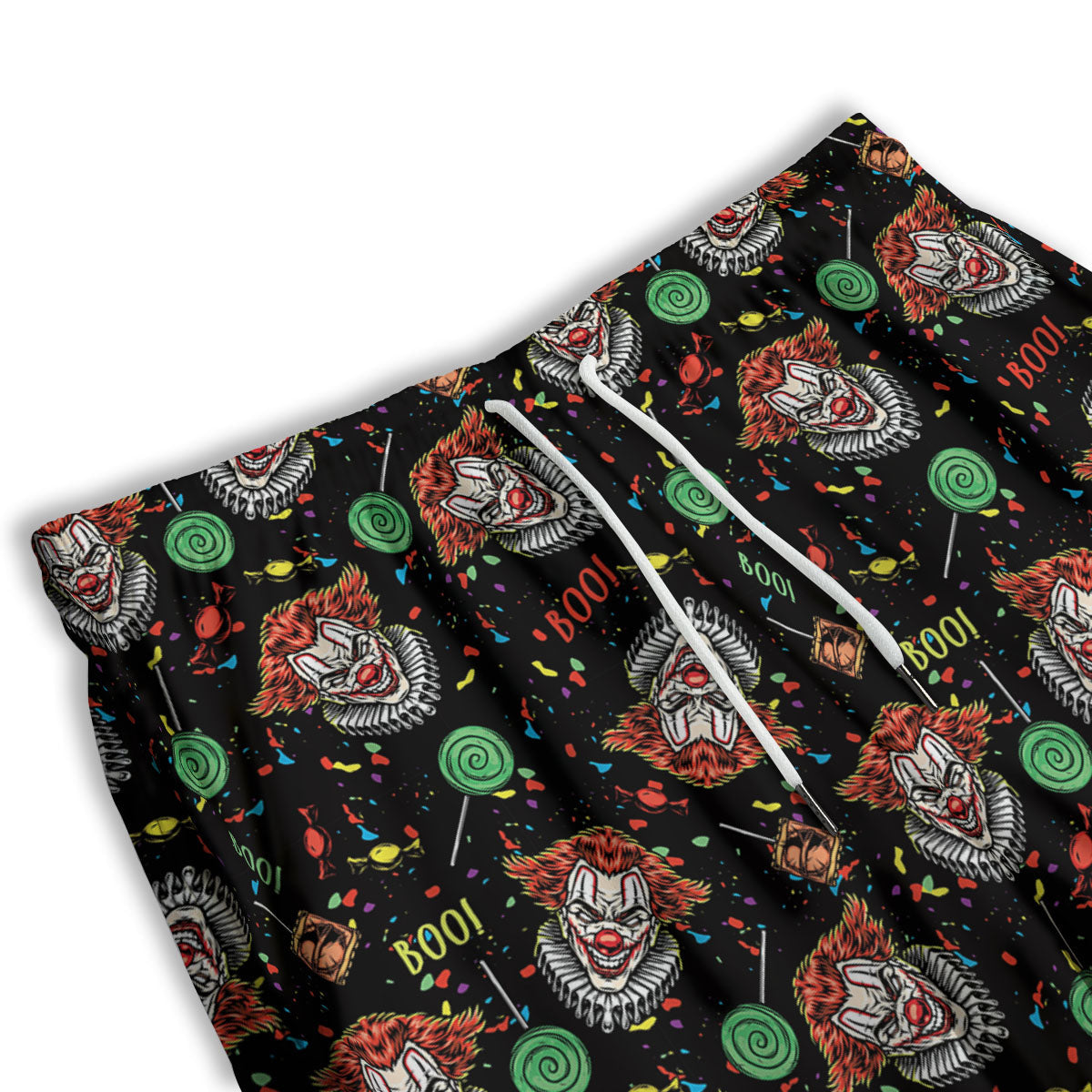 Scary Clown Halloween Print Pattern Men's Athletic Shorts