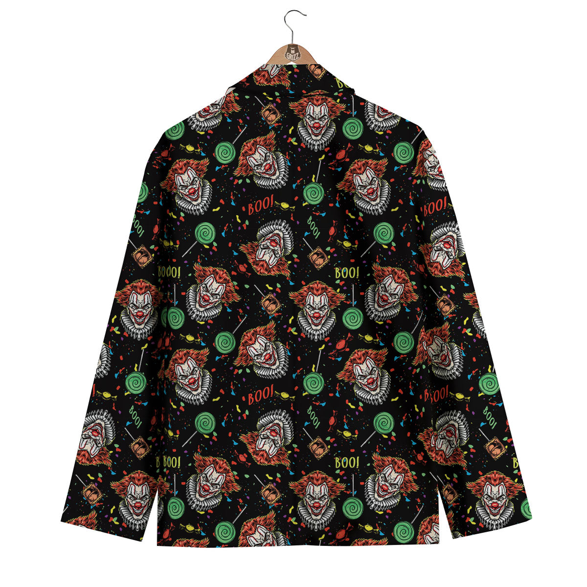 Scary Clown Halloween Print Pattern Men's Blazer-grizzshop