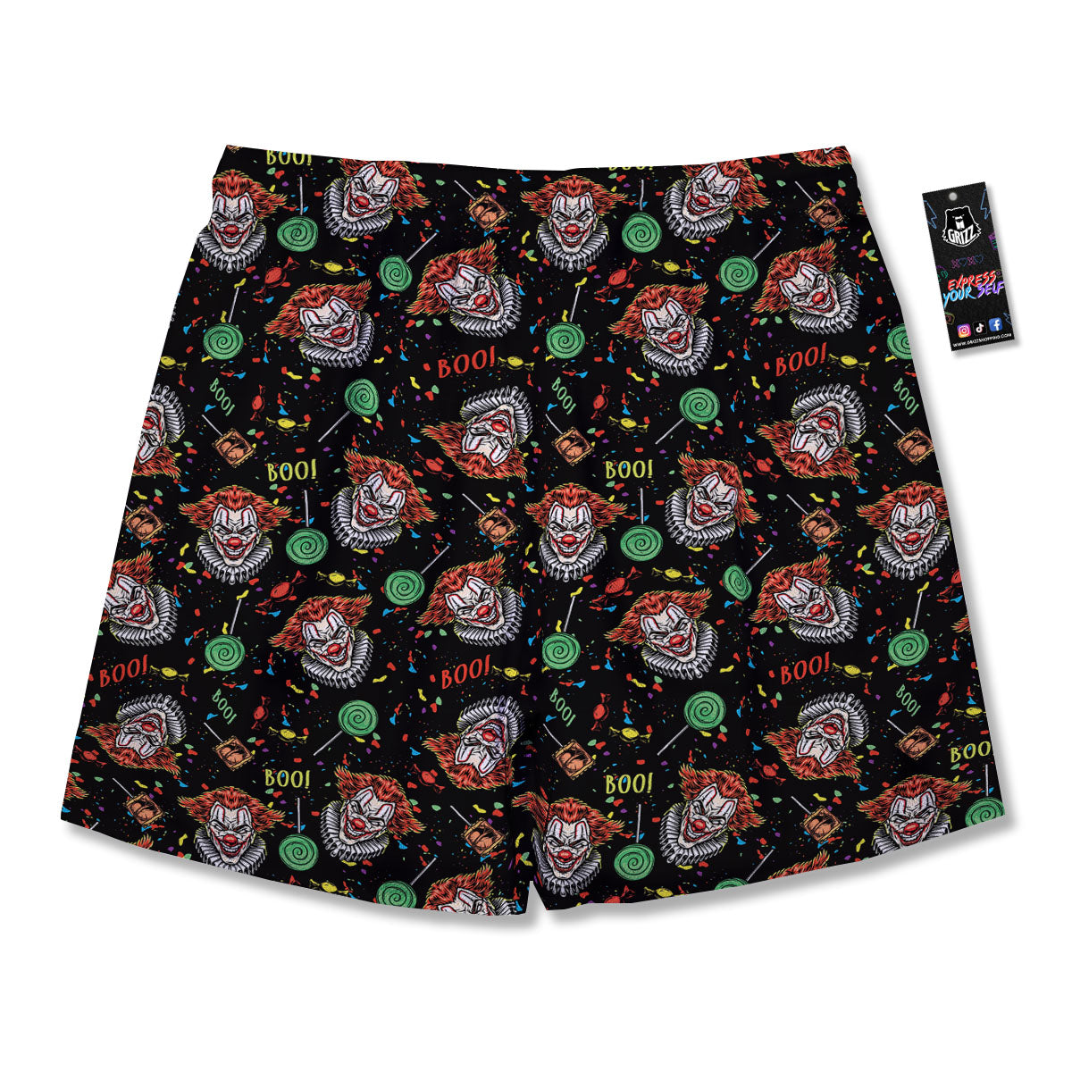 Scary Clown Halloween Print Pattern Men's Running Shorts-grizzshop