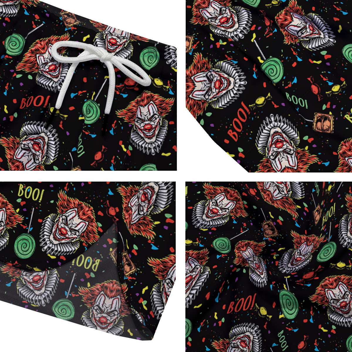 Scary Clown Halloween Print Pattern Men's Running Shorts-grizzshop