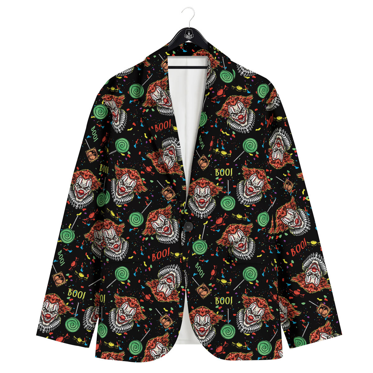 Scary Clown Halloween Print Pattern Men's Sport Coat-grizzshop