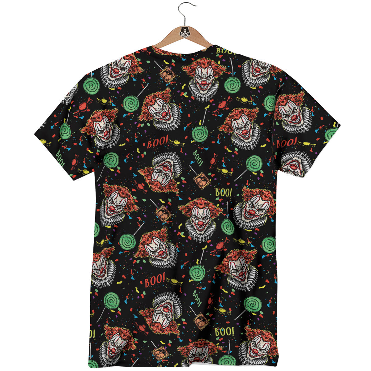 Scary Clown Halloween Print Pattern T-Shirt-grizzshop