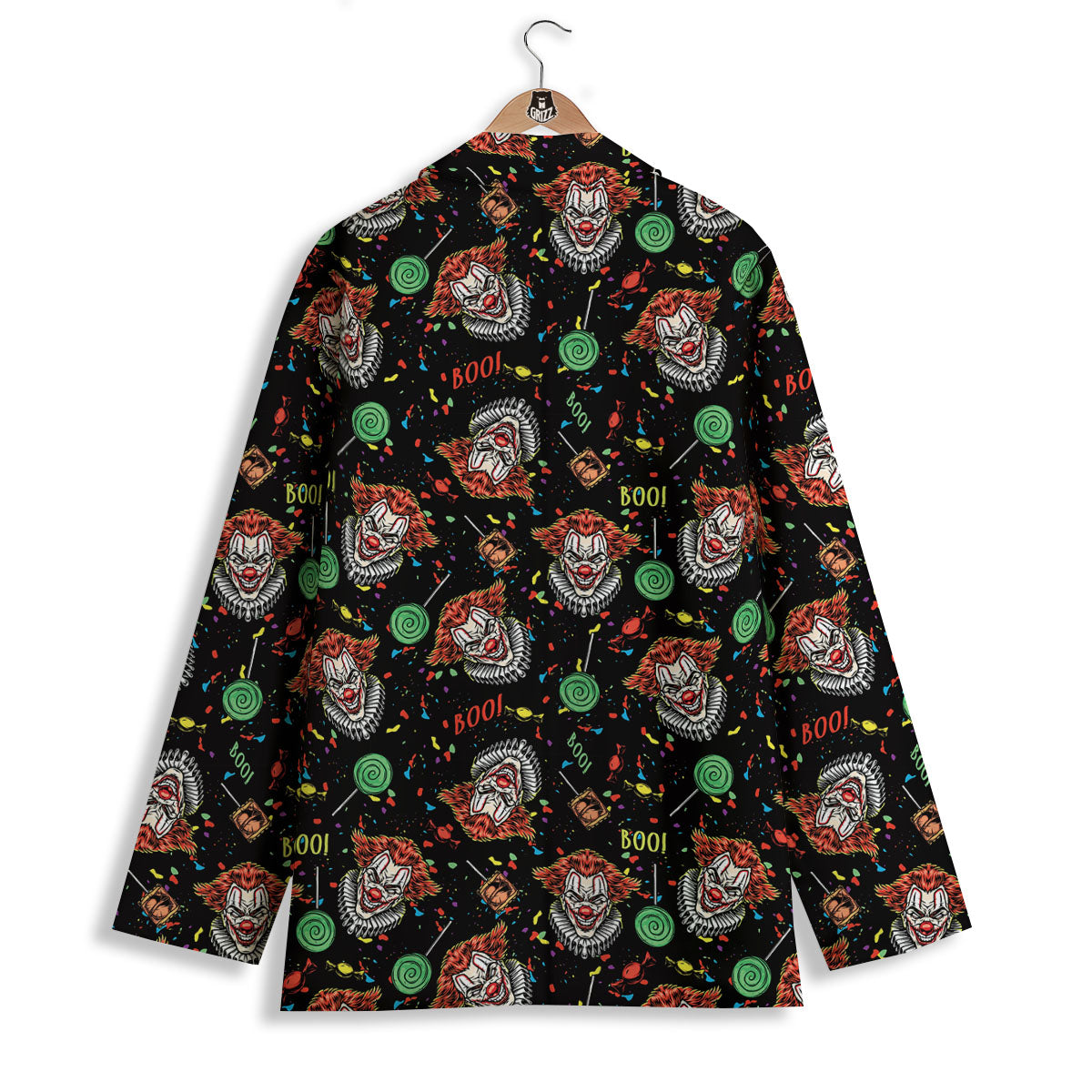 Scary Clown Halloween Print Pattern Women's Blazer-grizzshop
