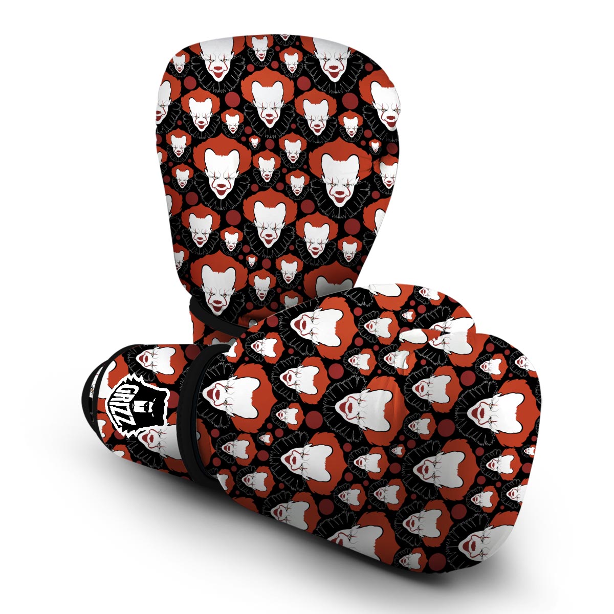 Scary Clown Pattern Print Boxing Gloves-grizzshop