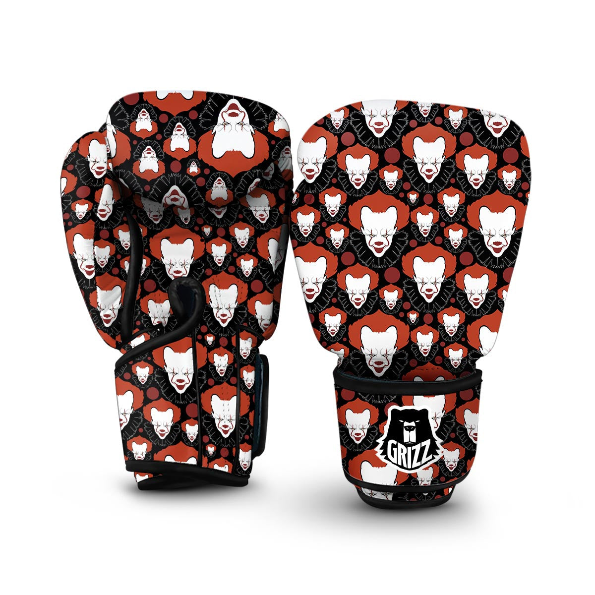 Scary Clown Pattern Print Boxing Gloves-grizzshop