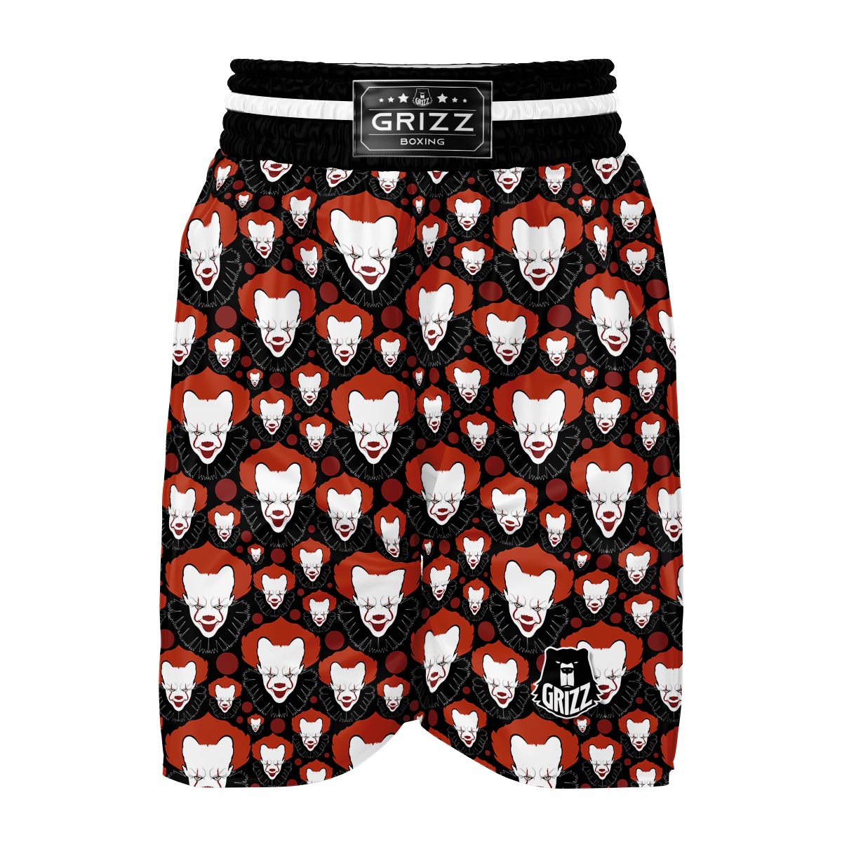 Scary Clown Pattern Print Boxing Shorts-grizzshop