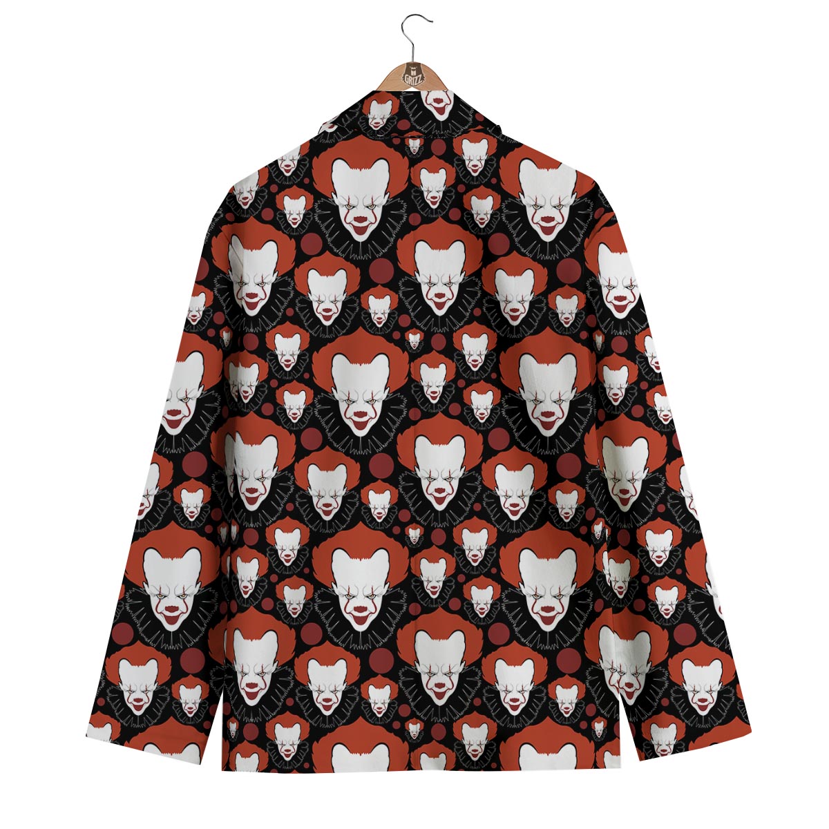 Scary Clown Pattern Print Men's Blazer-grizzshop