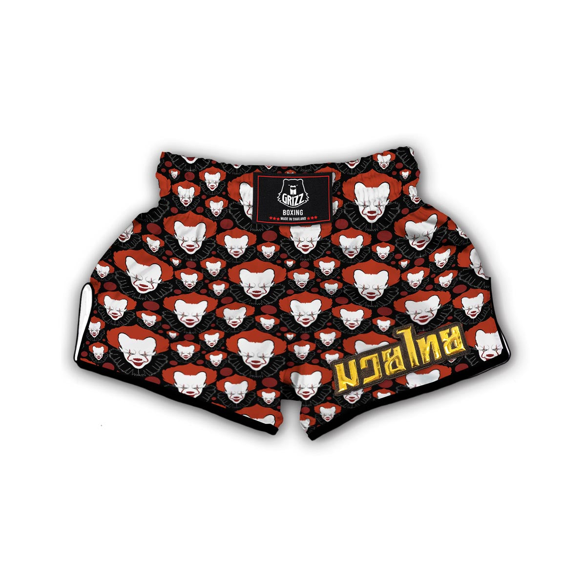 Scary Clown Pattern Print Muay Thai Boxing Shorts-grizzshop