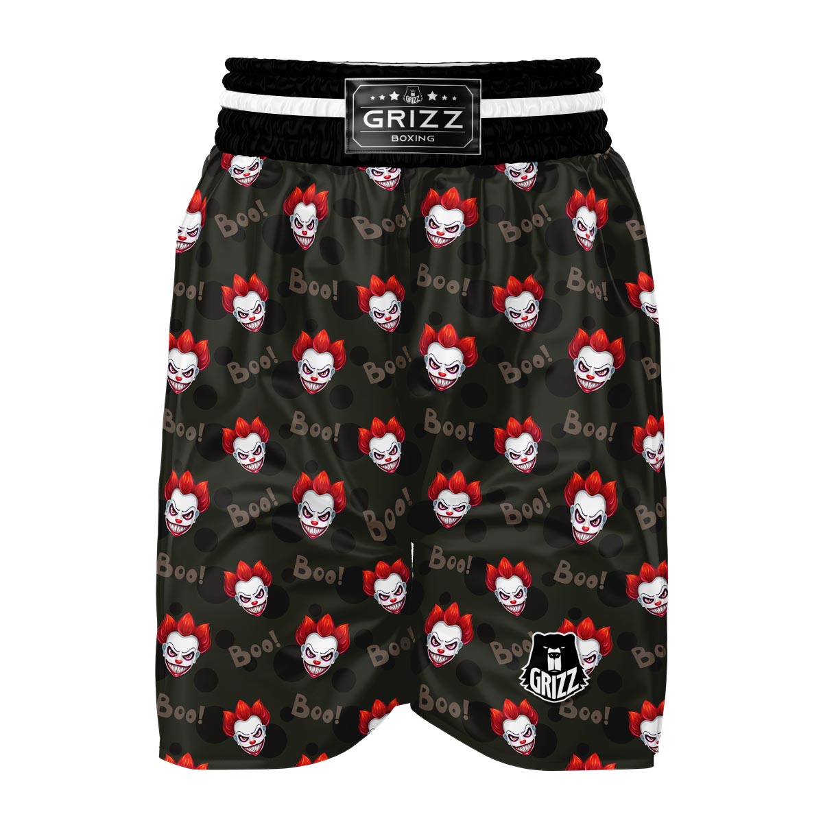 Scary Clown Print Pattern Boxing Shorts-grizzshop