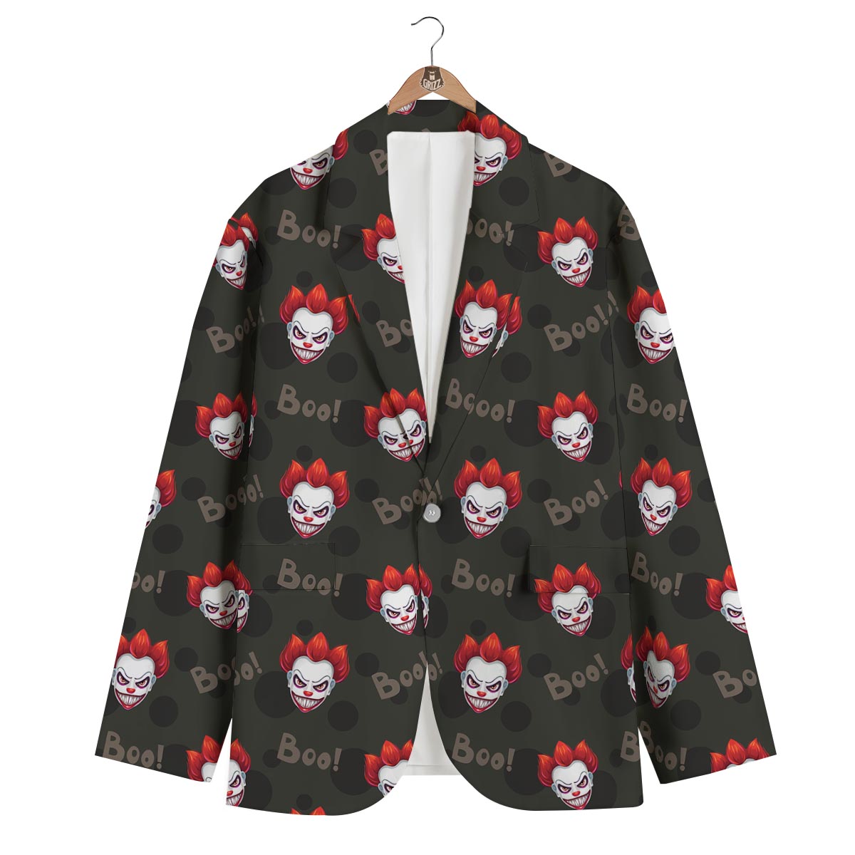 Scary Clown Print Pattern Men's Blazer-grizzshop