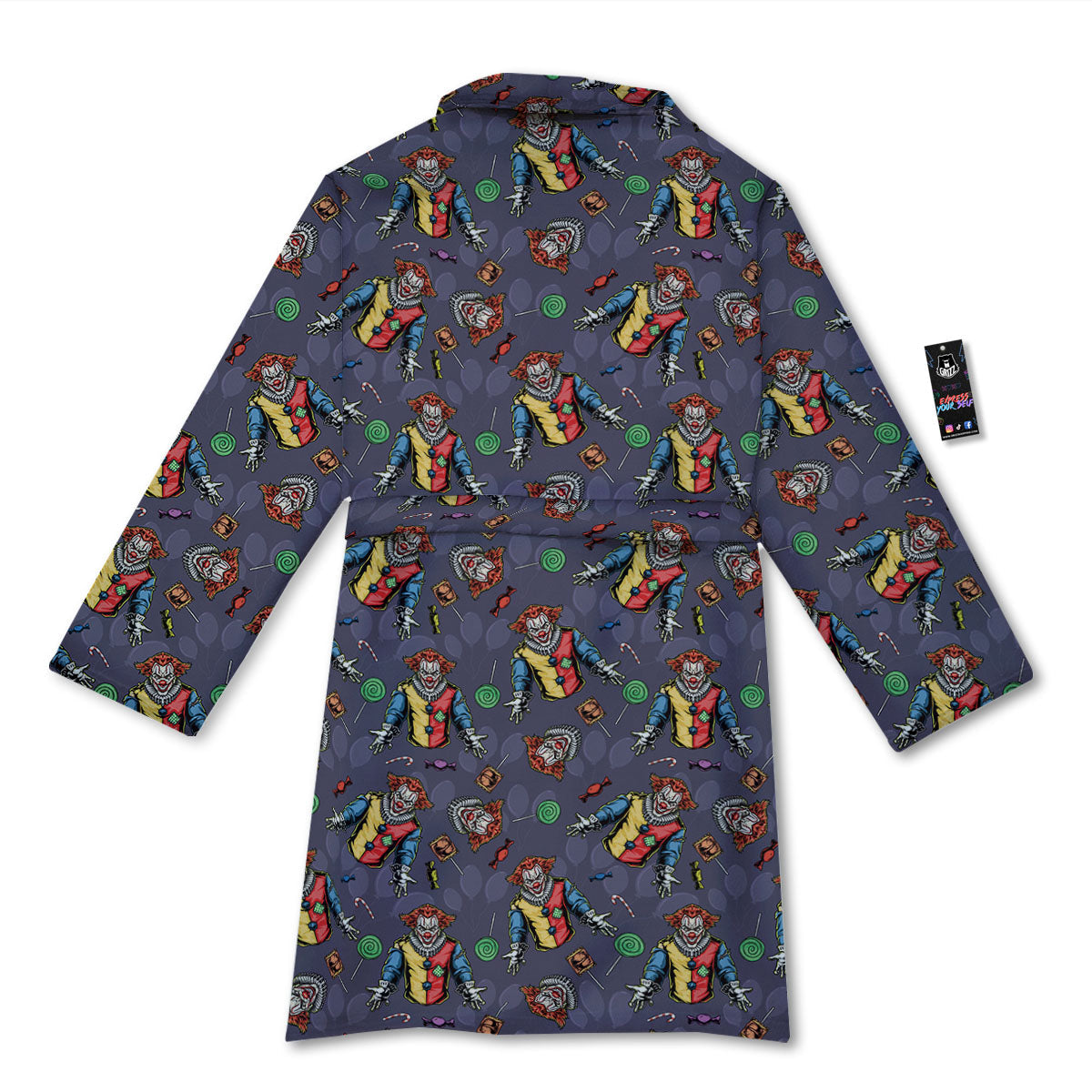 Scary Evil Clown Print Pattern Bathrobe-grizzshop